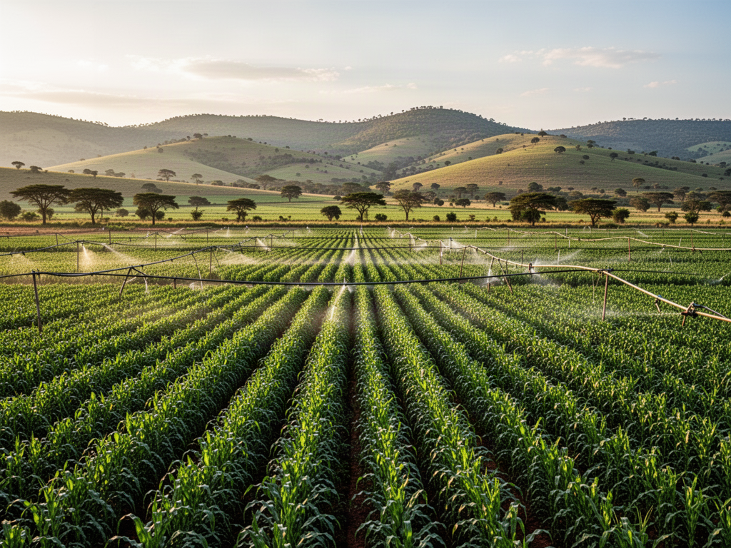 Agricultural landscape illustration