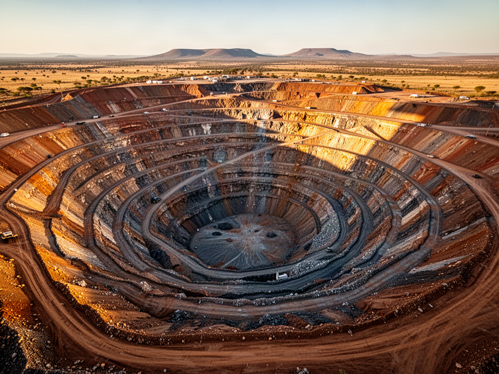 Mining landscape illustration